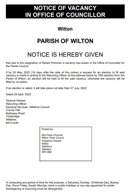 Notice of Councillor Vacancy