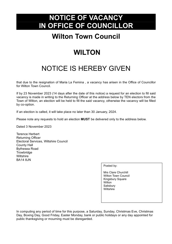 Councillor Vacancy